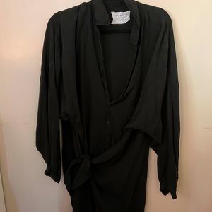 Acacia black wrap dress